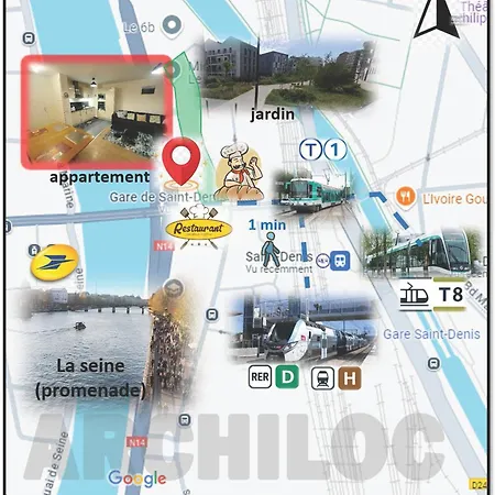 Apartament Roi De La Seine A Paris, Stade, Gare Parking Et Terrasse